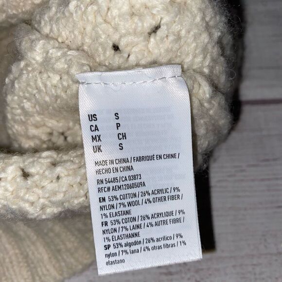 American eagle open knit scoopneck sweater off white sz S women - Picture 10 of 11